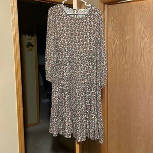 Green floral prairie dress